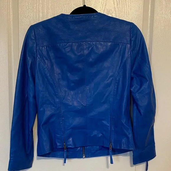 Scoop NYC Vibrant Blue Leather Jacket - Picture 3 of 3